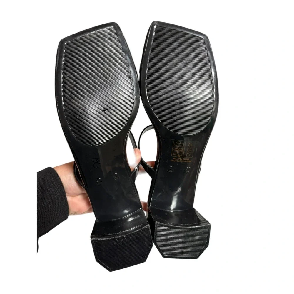 NWOT Jeffrey Campbell Black Patent Jamm-3 Jelly Slide Heeled Sandal - 7 - Picture 9 of 10